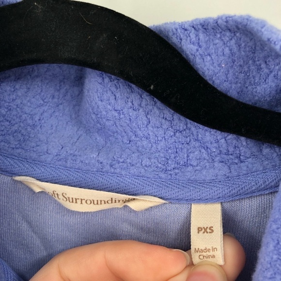 SOFT SURROUNDINGS Pullover Sweater 1/4 Button Periwinkle PXS Petite Women Soft - Picture 4 of 5